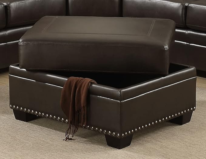 AC Pacific Louis Collection Traditional Upholstered Leather Living Room Piece by ACPacific
