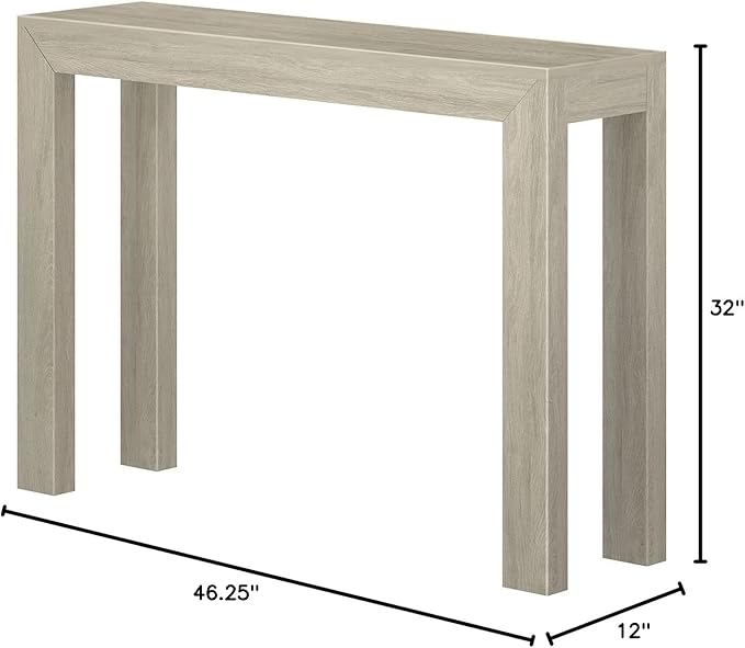 Plank+Beam Modern Solid Wood Console Table, 46.25 Inch, Sofa Table, Narrow - Image 2