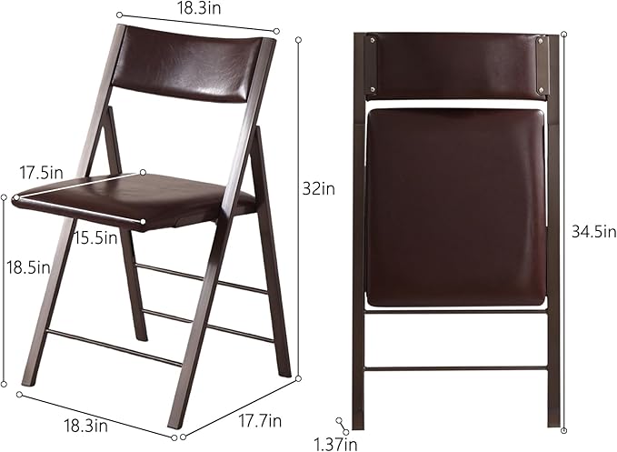 Folding Chairs with Cushion 2 Pack - Image 3