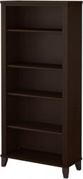 Bush Furniture Somerset 5 Shelf Bookcase in Mocha Cherry, Tall Bookshelf by BushHome