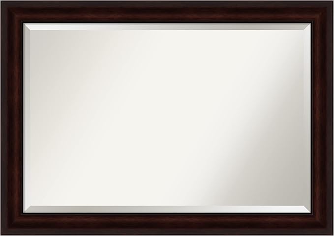 Amanti Art Brown Wall Mirror 29x41 Coffee Bean Brown Rectangle Bathroom Mirror by AmantiArt