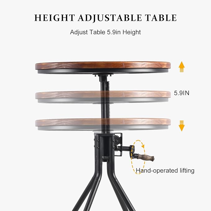Diwhy Industrial Design Bar Table Height Adjustable - Image 6