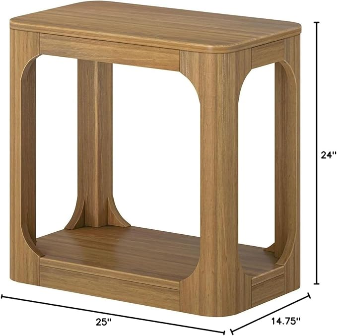 Plank+Beam Modern Rounded Rectangular Side Table - Image 2