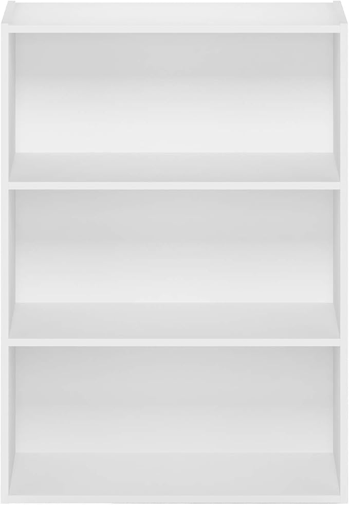 Furinno Pasir 3-Tier Open Shelf Bookcase, Plain White - Image 8