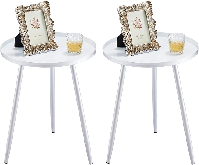 Apicizon 16" Round Side Table Set of 2, Mid Century Modern Coffee Table or by APICIZON