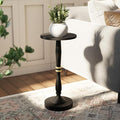 Relso Sceptrum Solid Wood Black Side Table – 24" Tall Round End Table, Narrow by Relso