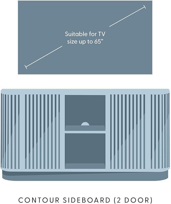 Plank+Beam Contour Wood TV Stand, Two Door Solid Wood Entertainment Console - Image 7
