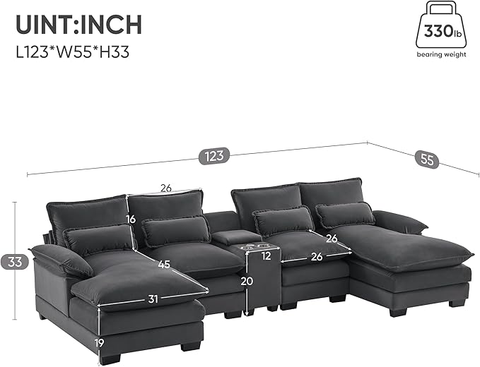 Merax U-Shaped Sectional Sofa - Image 2