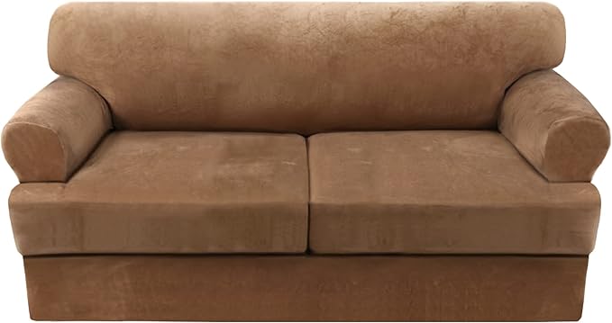 H.VERSAILTEX Sofa Cover 3 Piece T Cushion Sofa Slipcovers Thick Velvet Couch by HVERSAILTEX