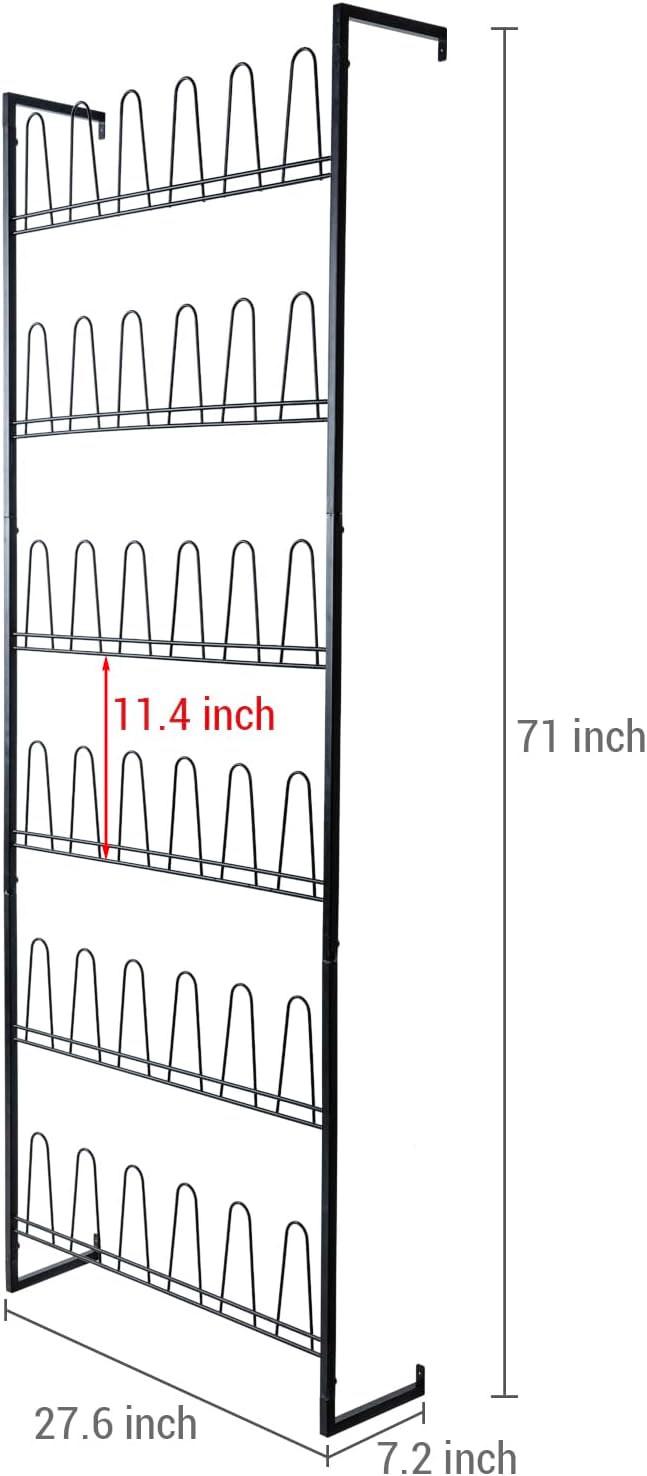 MyGift 70 Inch Black Metal Shoe Organizer - Image 5