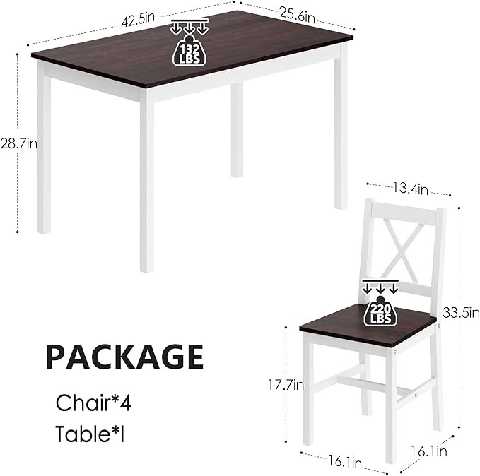 soges Kitchen Dining Table Chairs Set - Image 7