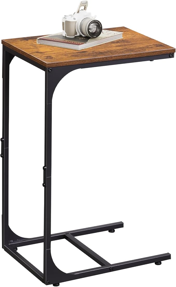 WLIVE C Shaped End Table, Small Couch Side Tables by WLIVE