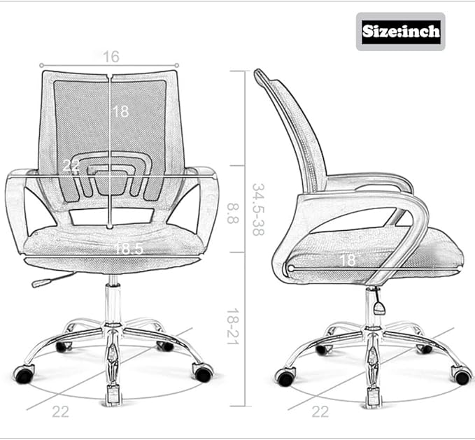 BestOffice Office Chair Ergonomic Cheap Desk Chair Mesh Computer Chair Lumbar - Image 2