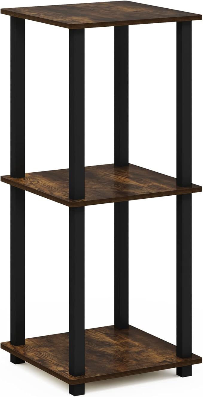 Furinno Simplistic Set of 2 End Table, Amber Pine/Black - Image 6