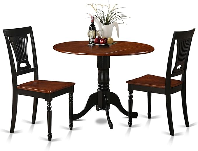 East West Furniture DLPL3-BCH-W 3 Piece Modern Dining Table Set Contains a by EastWestFurniture