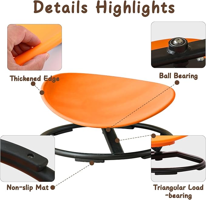 Kids Sensory Spinning Chair for Autism Ages 3+, Sit and Spin Swivel Chair for - Image 5