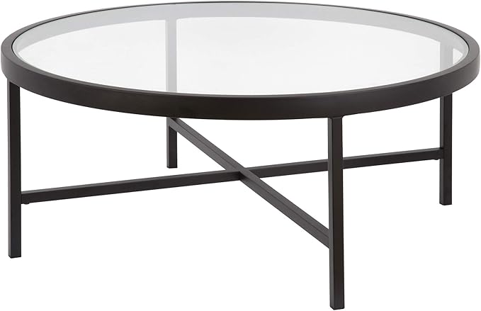 Henn&Hart 36" Wide Round Coffee Table by HennHart