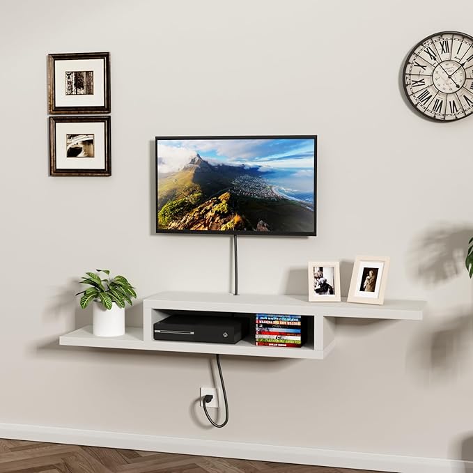 ChooChoo Wall Mounted TV Stand, Media Console Stand, 60” TV Storage Shelf - Image 3