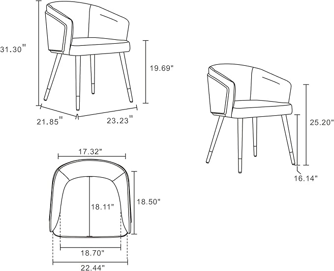 Manhattan Comfort Reeva Modern Dining Chair Upholstered in Tight Fit Leatherette - Image 5
