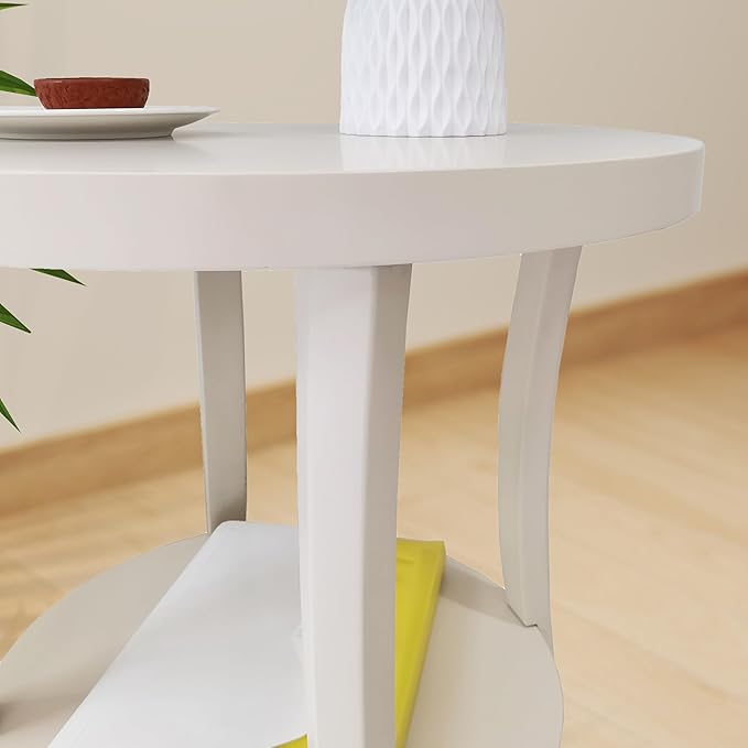 Roundhill Furniture Perth Contemporary Round End Table - Image 4