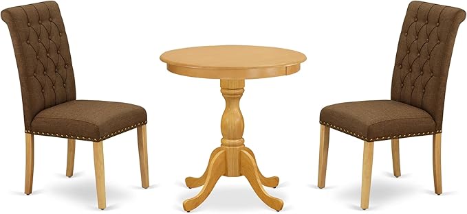 East West Furniture ESBR3-OAK-18 3 Piece Kitchen Table & Chairs Set Contains a by EastWestFurniture