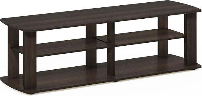Furinno Nelly Entertainment Center TV Stand, Short 43.3" x13.4 x13.1, Dark Brown - Image 7
