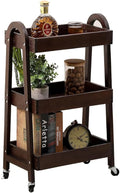 3 Tier Rolling Craft Cart Slim Rolling Storage Cart Wooden Cart on Wheels by ONEPTY