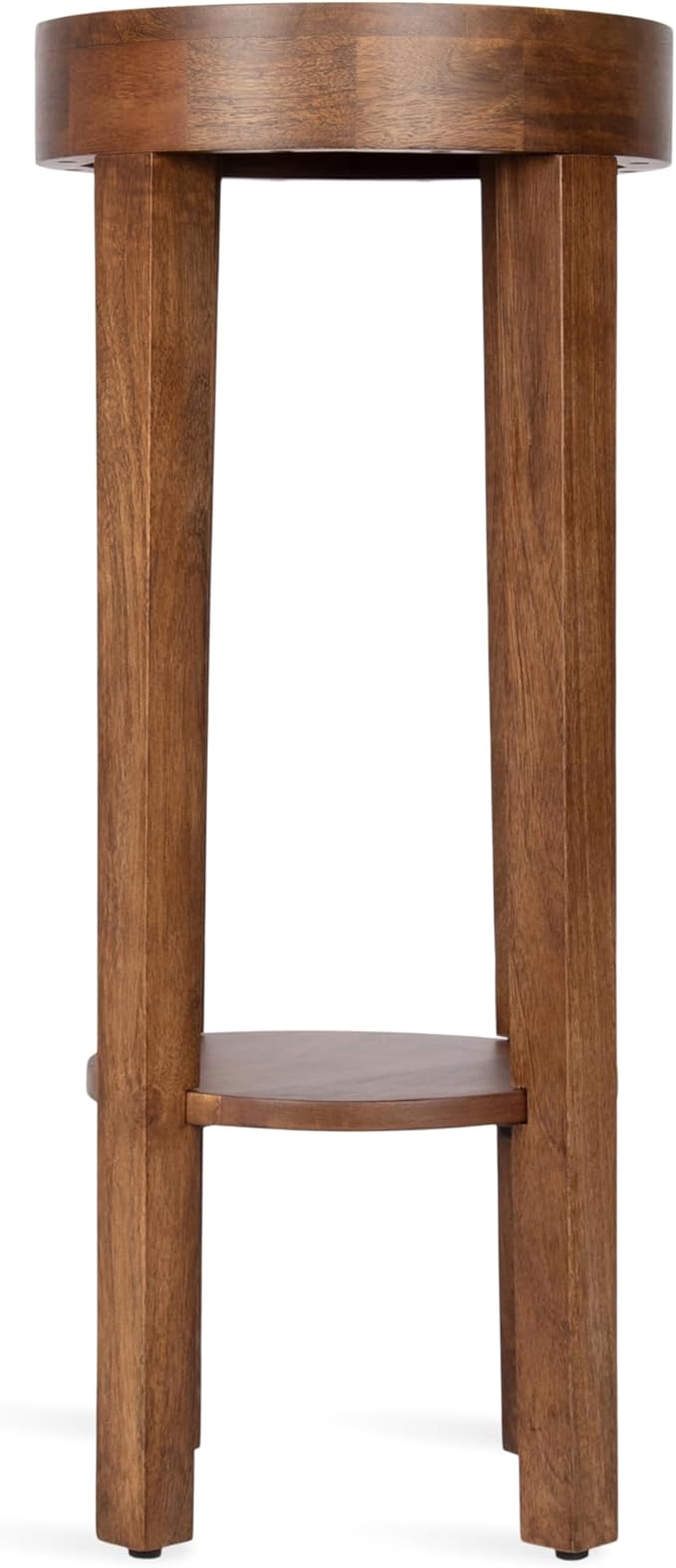 Kate and Laurel Talcott Modern Round Wood Side Table, Walnut Brown, - Image 8
