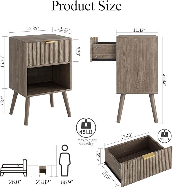 Nightstand, Small Side Table, Bedside Table - Image 2