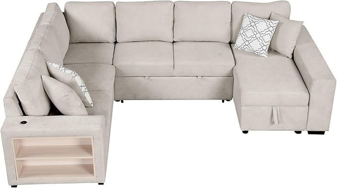 109" U-shaped Sectional Pull-out Sofa Bed - Image 12