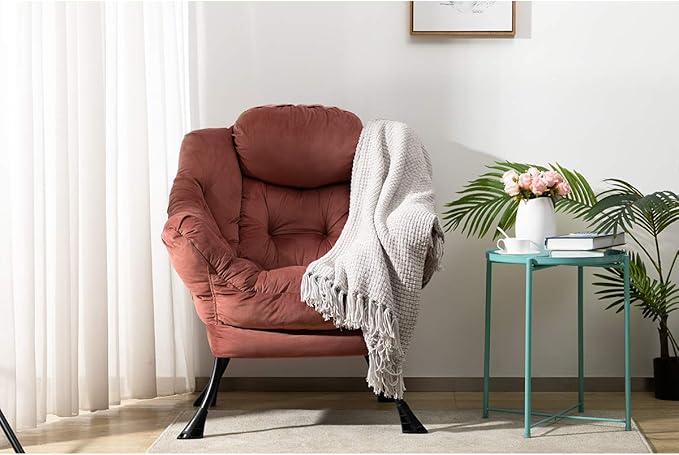 HollyHOME Modern Fabric Large Lazy Chair, Accent Oversized Comfy Reading Chair - Image 2