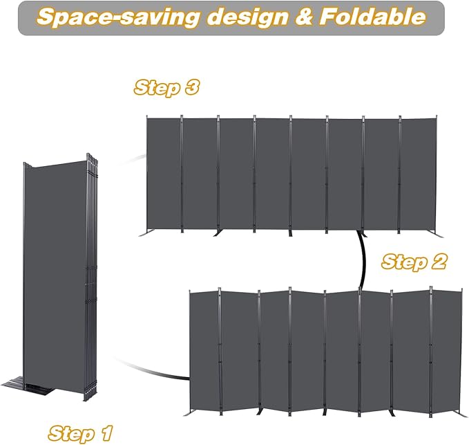Room Divider, 8 Panel Folding Privacy Screens - Image 5