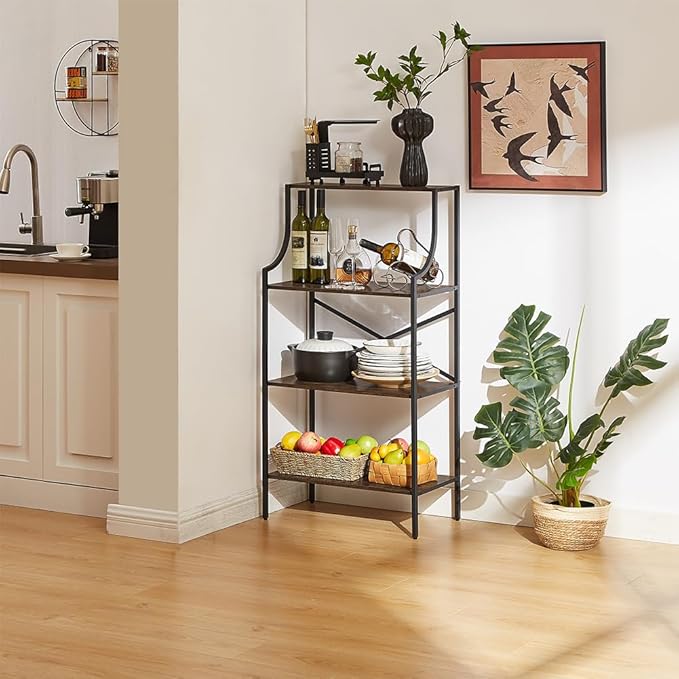 4 Tier Bookshelf, Entryway Standing Shelf Units - Image 5