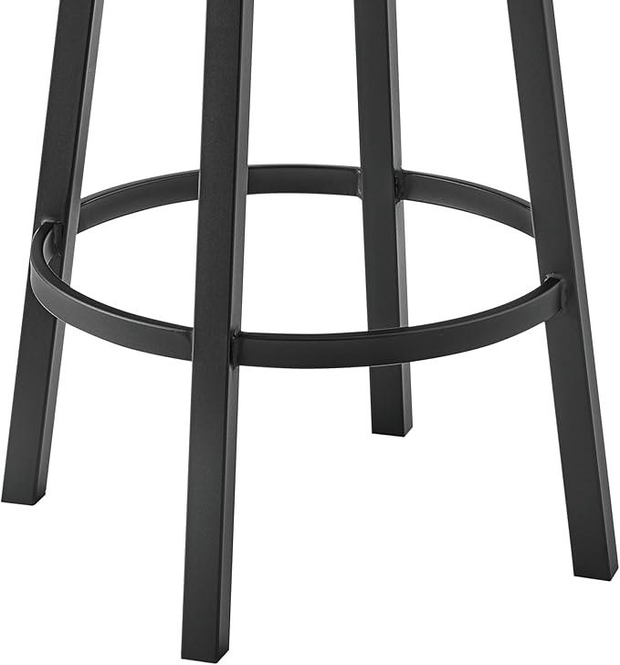 Armen Living Dalza Swivel Counter or Bar Stool in Black Finish - Image 10