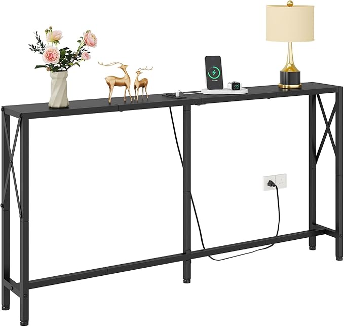 55.1" Narrow Sofa Table, Console Table by Gewudraw