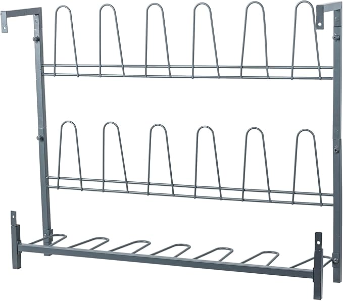 MyGift Premium Urban Gray Metal Hanging Shoe Rack - Image 6