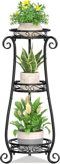 KMOTASUO 3 Tier Metal Plant Stand Indoor, 34 Inch Tall Corner Plant Stands by KMOTASUO