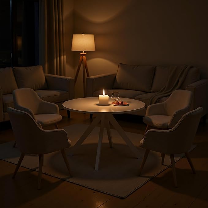 Round Dining Table for 4, 47 Inch Modern Dinner Table Small Round Dining Room - Image 7