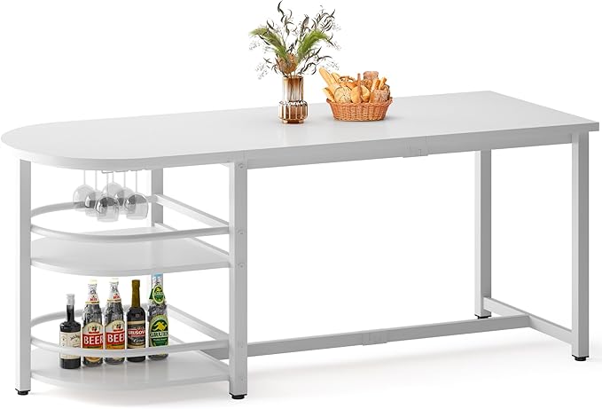 soges Dining Table for 4-6 Person, 71 inch Long Kitchen Dining Table for Living - Image 8