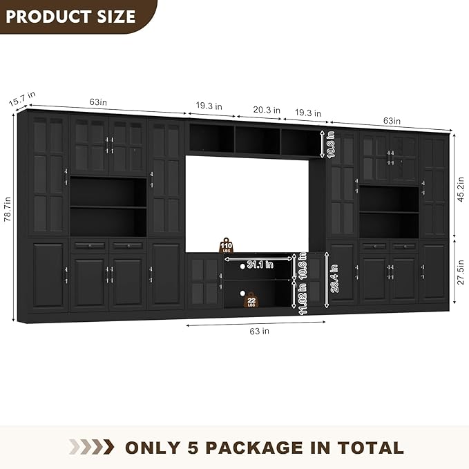 4-Piece Wall Unit TV Stand - Image 6