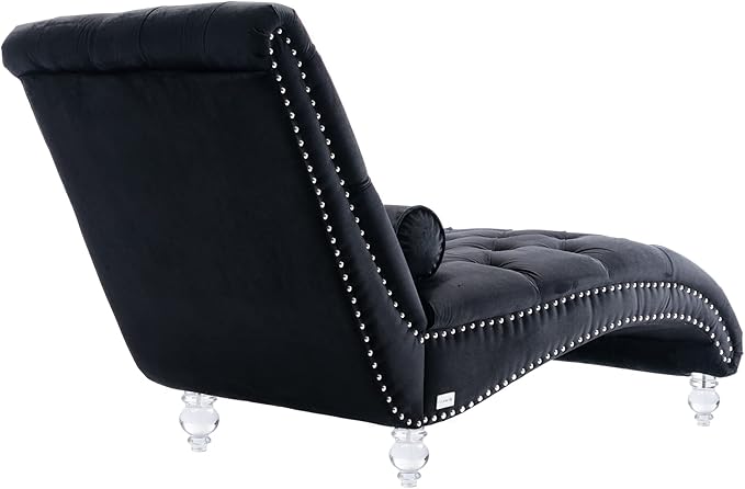 HomSof Modern Armless Velvet Chaise Lounge Indoor Chair - Image 8