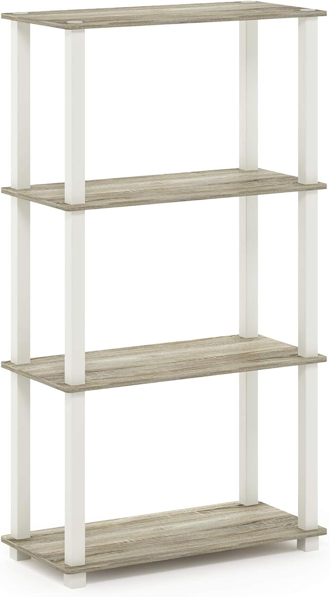 Furinno Turn-N-Tube 4-Tier Multipurpose Shelf Display Rack, Square Tube - Image 4