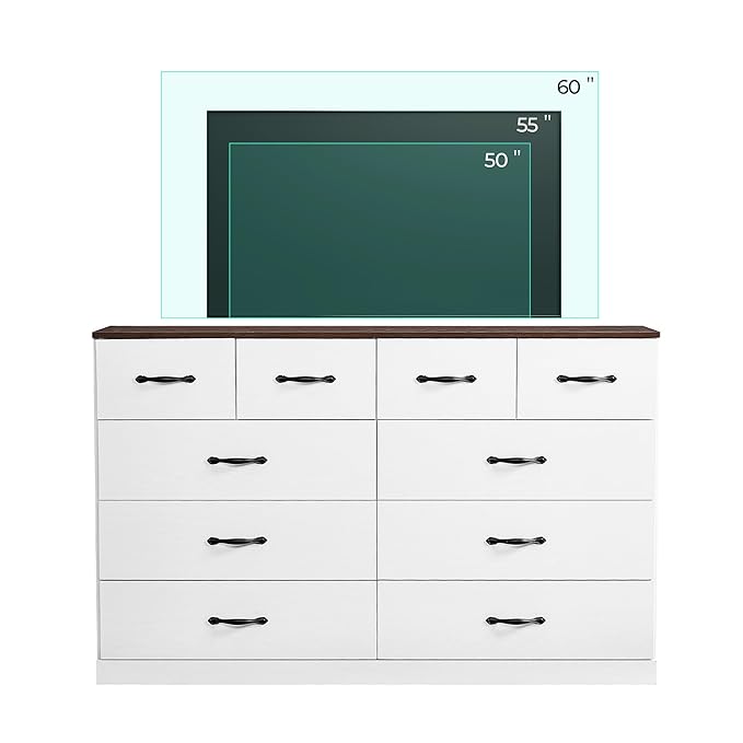 LINSY HOME 10 Drawer Dresser for Bedroom, Modern TV Stand Dressers - Image 7