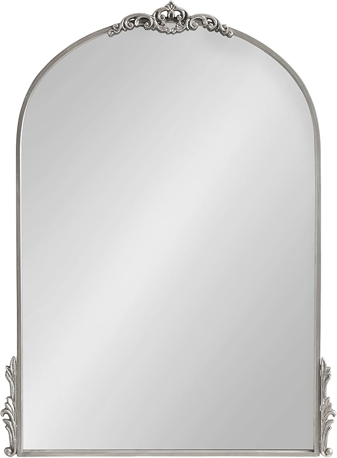 Kate and Laurel Myrcelle Traditional Arched Mirror; 25 x 33; Silver; Decorative - Image 8