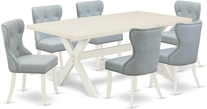 East West Furniture X027SI215-7 7 Piece Dining Table Set Consist of a Rectangle by EastWestFurniture