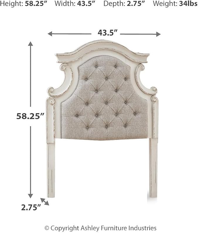 Signature Design by Ashley Realyn Upholstered Tufted Cottage Headboard ONLY - Image 3