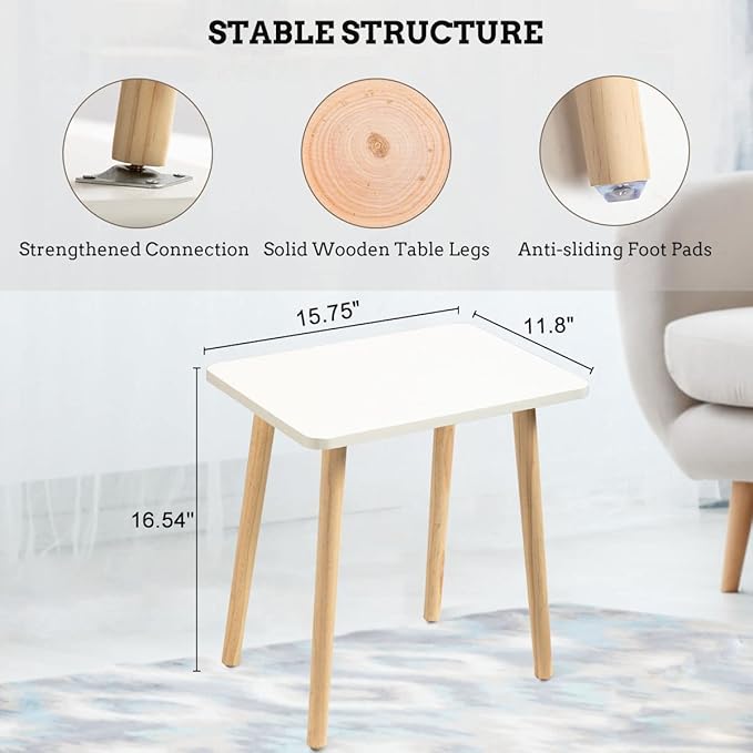 FORAOFUR Side Table, Small End Table Accent Table Living Room Bedroom Balcony - Image 3