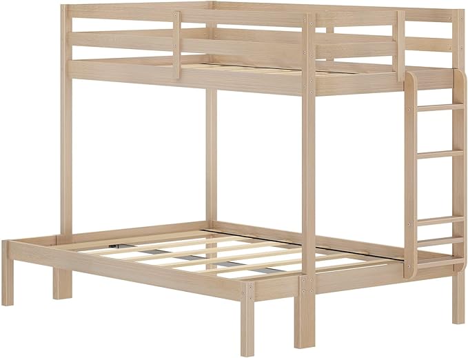 Grain & Grove Bear Twin Over Full Bunk Bed, Sturdy Bunk Bed Frame - Image 3