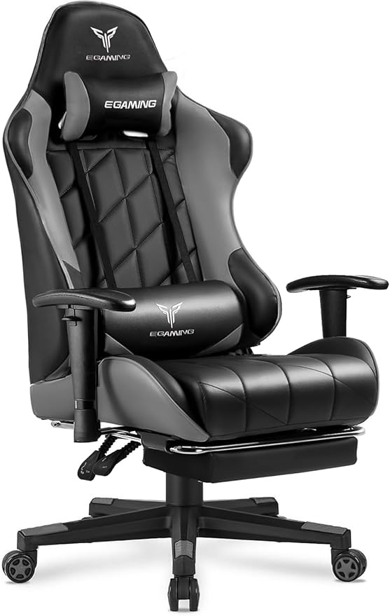 Gaming Chair with 3D Adjustable Armrests, Cow Print Design, Ergonomic Office by Unknown