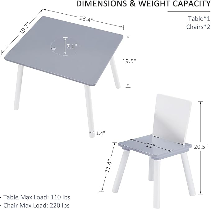 VECELO Activity Table and 2 Chair Set - Image 6